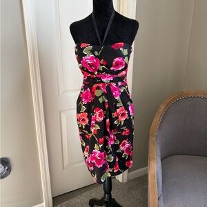 Deb Strapless Dress with Vibrant Floral Design